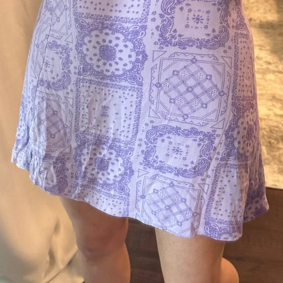 Lavender Purple Patterned Women's Casual Skirt - Picture 5 of 9